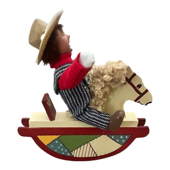Byers Choice 1992 Toddler In Cowboy Hat On Rocking Horse 7 in Tall - Picture 3 of 6